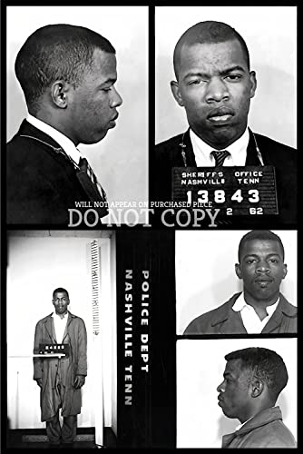 Photo John Lewis Mugshot 28x43 cm poster noir et blanc decoration salon histoire