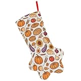 SPEPDEEC Classic Dog Paw Print Stocking Happy Thanksgiving Day, Durable Fireplace Hanging Sock for Pet Enthusiasts, Cheerful Seasonal Home Ambiance