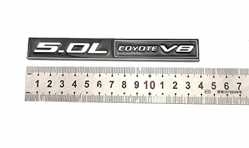 Image of 2pcs 5.0 Coyote V8 Emblem 3D Trim Fender Hook Trunk Badge Decal Sticker Nameplate Replacement for 150 Mustang (Chrome Black)