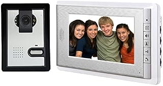 AMOCAM Wired Video Intercom Doorbell System 7 Inches LCD Monitor Video Door Phone