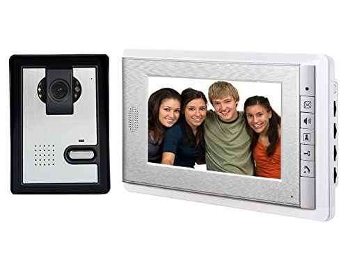 AMOCAM Wired Video Intercom Doorbell System 7 Inches LCD Monitor Video Door Phone