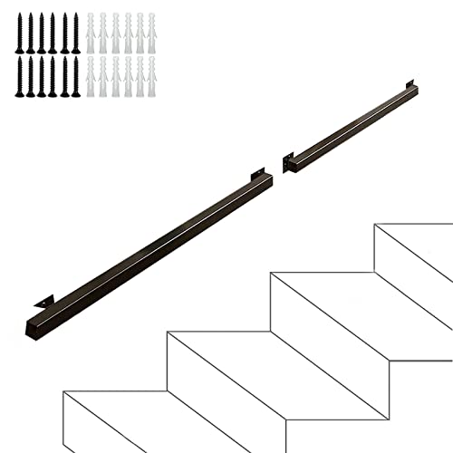 Main courante noire industrielle pour sécuriser les escaliers de la maison du jardin au salon