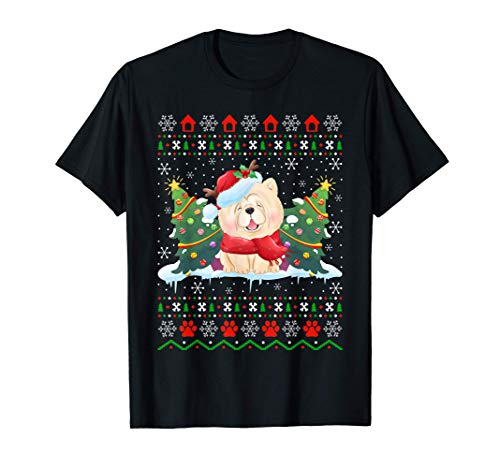 Santa Chow Chow Dog Xmas Gift Ugly Chow Chow Christmas T-Shirt