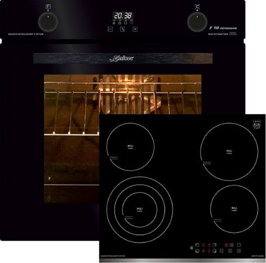 Kaiser Herd-Set EH 6367+KCT 6703, Elektro Backofen, Autark, 79L, Drehspieß, Einbau Backofen,10Funktionen+Kaiser KCT 6703…
