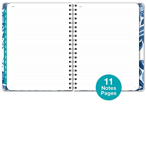 Hardcover Academic Year 2023-2024 Planner: (June 2023 Through July 2024) 8.5"X11" Daily Weekly Monthly Planner Yearly Agenda. Bookmark, Pocket Folder And Sticky Note Set (Blue Bloom) #TOP6