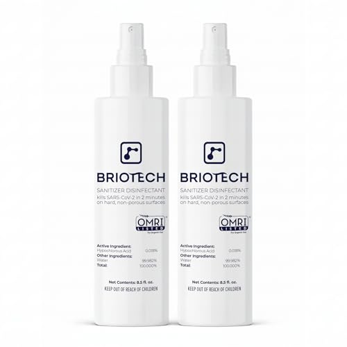 BRIOTECH Sanitizer Disinfectant Hypochlorous Spray, Kill 99.99% of Viruses & Bacteria, Control Mold...