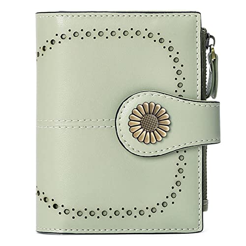 Sendefn Small Womens Wallet Leather Bifold Card Holder Rfid Blocking With Zipper Coin Pocket #TOP8