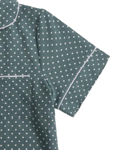 Image of Verdusa Pajamas For Women Set 2 Piece Cute Pjs Sleepwear Lounge Sets | Pj Sets For Woman, Button Down Shirts With Pajama Shorts, Cute Print, Comfy Sets