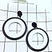 Punk Acrylic Spiral Circle Flowers Drop Earrings White Black Geometric Striped Checkered Dangle Earrings for Women Party Jewelry-hollow white