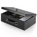 xydled Fire Resistant Safe Fire Safe Box with Key Lock for Home Office Security Storage for Valuables Documents,12.8 x 8.5 x 4.5 Inch,Black