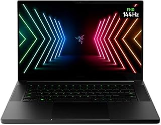 Razer Blade 15 Base Model - 15.6 Inch Gaming Laptop with 144Hz FHD Display (Intel Core i7-11800H, NVIDIA RTX 3060, 16 GB RAM, 512 GB SSD, Chroma RGB, Windows 11) UK Layout | Black (RZ09-0410AW22-R3W1)