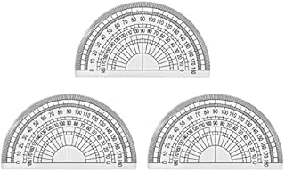 3pcs Clear Plastic Protractor 180 Degrees 4 Inches for Angle Measurement Student Math Classroom School Office Teachers