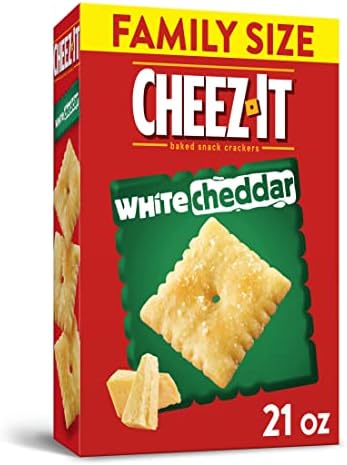 Cheez-It Cheese Crackers, Baked Snack Crackers, Office and Kids Snacks, White Cheddar, 21oz Box (1 Box)