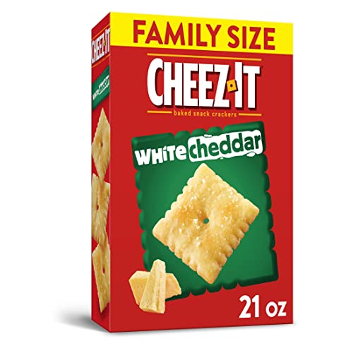 Cheez-It Cheese Crackers, Baked Snack Crackers, Office And Kids Snacks, White Cheddar, 21Oz Box (1 Box) #TOP18