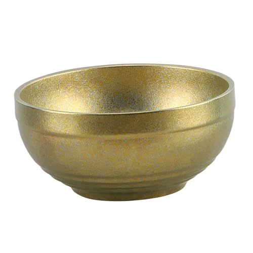 Qianly Titanium Bowl,Double Walled Metal Bowl,for Kids,Multipurpose,Food Bowl,Cookware,Tableware Rice Bowl Snacks Bowl for Hiking, Gold