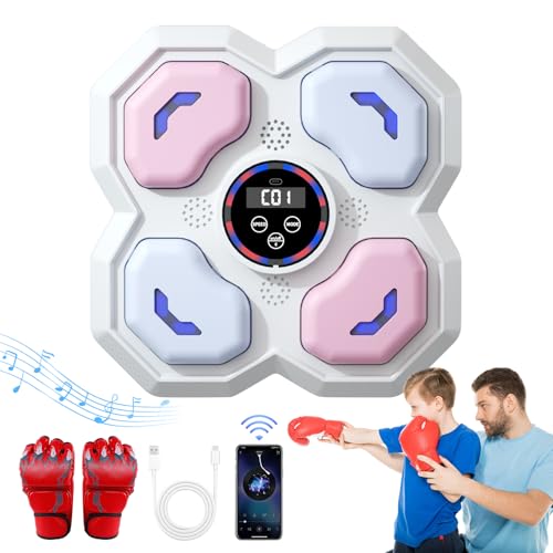 RUNWE 2024 New Music Boxing Machine for Kids and Women, Wall Mounted Smart Bluetooth Music Boxing Trainer Boxing Gloves to Protect Kid¡¯s Hand, Good Gift for Lovers, Kids Home Gym