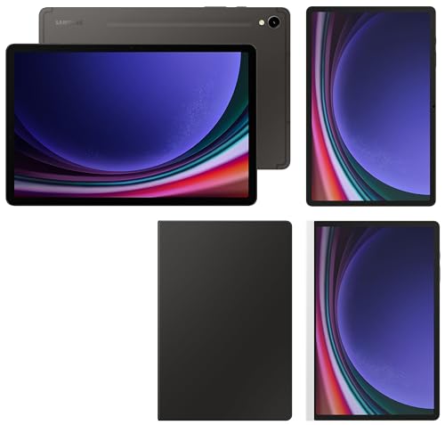 Image of Samsung Tab S9+ RAM 12 GB, ROM 256 GB Expandable, Wi-Fi + 5G Tablet, Gray with S9 Plus Screen Protector, Transparent & S9 Plus Notepaper Screen, White & S9 Plus Book Cover Keyboard, Black