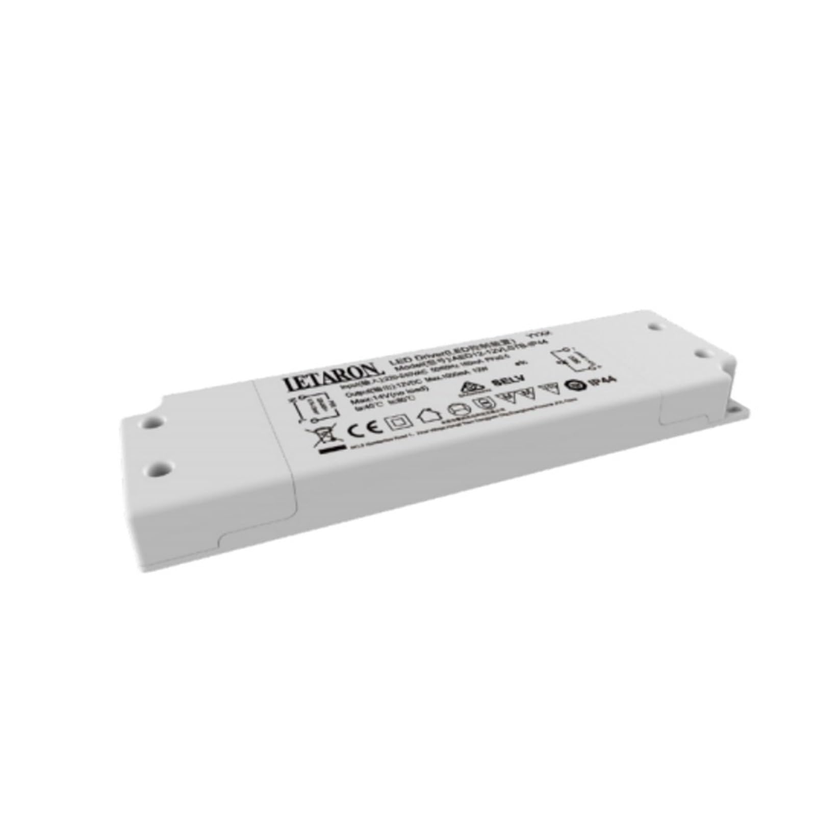 Alimentation LED 24v 12w AED12-12VLSTB-IP44 mince pour miroir de salle de bain