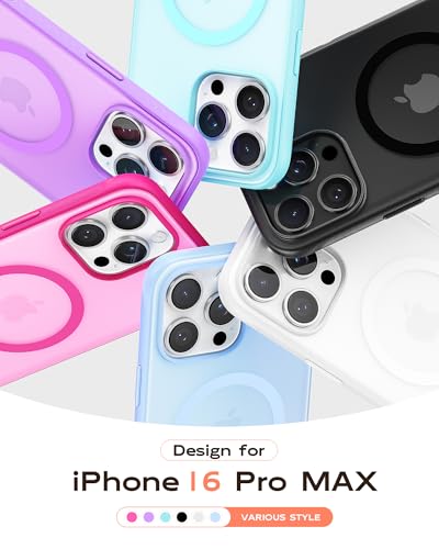 Maledan Magnetic for iPhone 16 Pro Max Case with MagSafe & Camera Control Cover - Shockproof Phone Case for iPhone 16 Pro Max 6.9 inch Slim Design for Women, Translucent Back/Light Purple — view 2