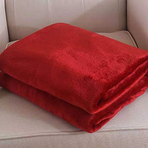 Manta microfibra 150x200 manta de felpa regalo perfecto para Navidad, Año Nuevo y San Valentín, rojo