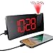 Produktbild MPOW Projektionswecker mit gewölbtem LED-Display, 5 Zoll, Wecker mit USB-Anschluss, 4 Helligkeitsstufen, digitaler Wecker drehbar bis 120 °, einfache Bedienung, Snooze, 12/24 h