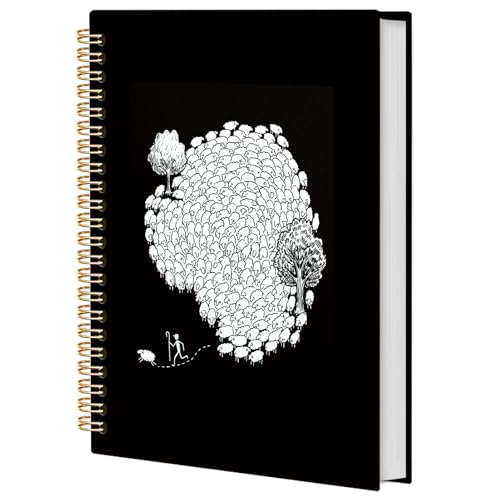 BNHJKFQZ Jesus Leaves the 99 Sheep Christian Spiral Journal Notebook for Women Men, Christian Gifts Hardcover Notebook for Work Note Taking, Black and White Religious Prayer Journals for Writing by BNHJKFQZ - Used condition - US$8.07