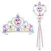 AUYAO Set Corona Principessa Luminoso, 2PZ Costume Accessori da Principessa Bambina con Corona e Bacchetta, Costume Accessori Set Luminoso per ragazze per Carnival Halloween Festa Cosplay(Rosa)