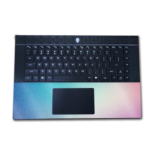 Image of Glossy Glitter Laptop Skin Compatible with Alienware M16 R2 (2024) - Vivid Fog - Premium 3M Vinyl Protective Wrap Decal Cover - Easy to Apply | Crafted in The USA by MightySkins