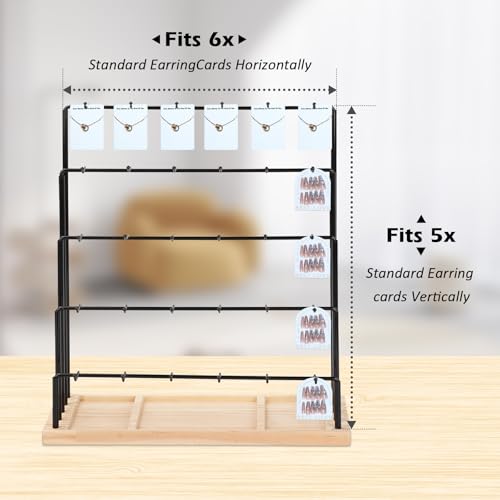 Yallmie Earring Display Stands for Selling, 35 Hooks Earring Holder Organizer Large Capacity Jewelry Display Holder Stands Rack for Earring Cards Keychain