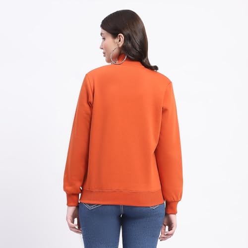 Image of Madame Placement Printed Zipped T Neck Sweatshirt for Women