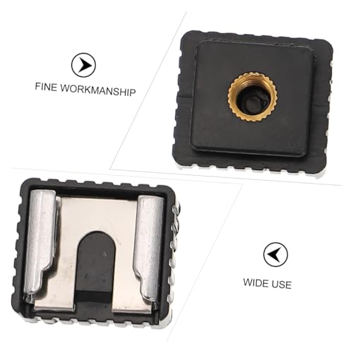 Adaptador de zapata para flash con tornillo de 1/4 que estabiliza focos LED en fotografía 6