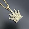 Sopodbacker Während Halskette Ketten Schmuck Herren Frauen Anhänger Necklacehip-Hop Einfacher König Krone Anhänger Gold + Kette 60Cm #1