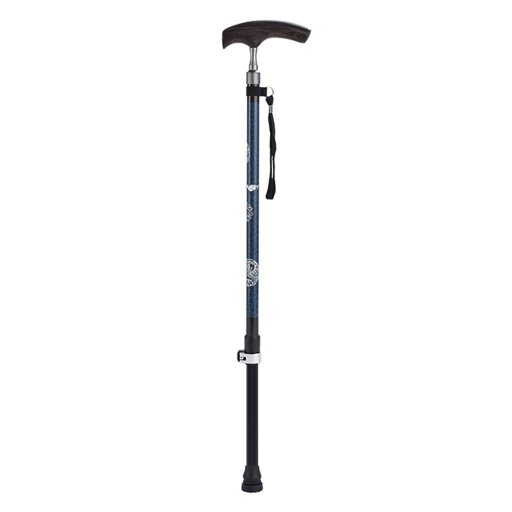 Bastone da passeggio Stampella ad altezza regolabile, 60-98 cm (23-38"), Fibra di carbonio, Design ergonomico dell'impugnatura per presa debole o artrite, Non pieghevole, Nero, Stampelle