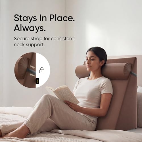 Image of Frido Wedge Neck Rest Pillow | Multipurpose Neck Pillow | Memory Foam Roll with Adjustable Strap | Relieves Neck, Knee & Lumbar Pressure | Compatible with Wedge Plus | Washable Cover, Coffee Brown