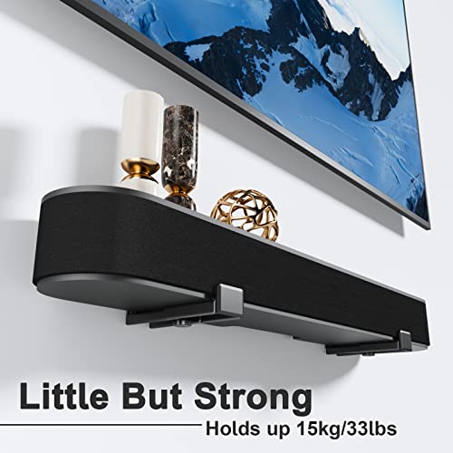Putorsen Soundbar Mount, Universal Dual Soundbar Wall Mount For Most Of Soundbars, Hold Up To 33 Lbs, Depth Adjustable 3.5”-6.1” Sound Bar Mount, Black #TOP1