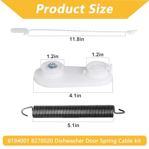 Image of 8194001 Dishwasher Door Balance Link Kit & 8270020 Dishwashers Door Balance Spring Kit,Fit for Whirl.pool Kitchen.Aid May.tag Dishwashers Replaces 8270021 8270022,WP8270020, AP6012319
