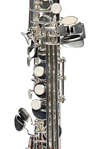 Original SYMPHONIE WESTERWALD DESIGN Sopransaxophon/Sopran Saxophon, echt versilbert, inkl. Luxus-Hartschalenkoffer und Zubehör, Neu