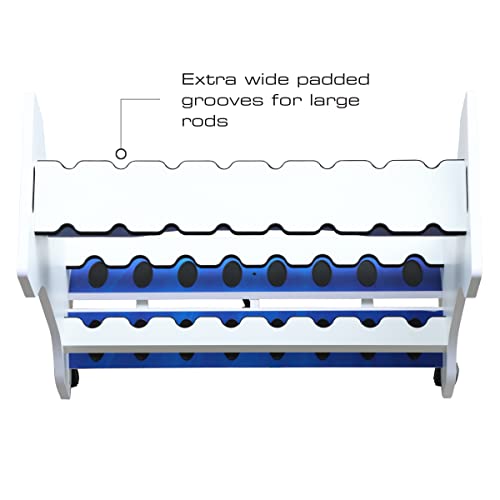 Rush Creek Creations Guy Harvey Deep Sea Double Sided 16 Fishing Rod Rolling Storage Rack #TOP3
