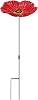 MIXXIDEA Sunflower Bird Feeder Baths for Outdoors Small Stick into Ground Cute Tray for Outdoor Garden Decoration for Bird Lovers redflower
