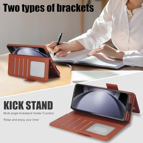 Protection Galaxy Z Fold 5 violette en cuir pour éviter les rayures d'écran