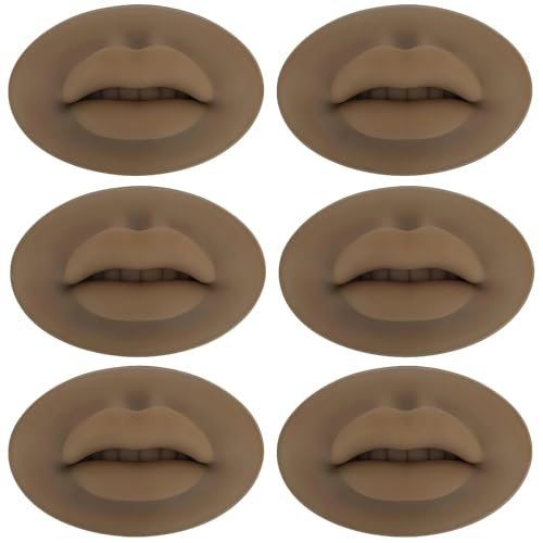 Image of Tattoo Fake Lips 6 Pieces 5D Fake Lips, Silicone Lips for Makeup Practice, Soft Tattoo Practice Lips Model for Semi Permanent Make Up Supplies