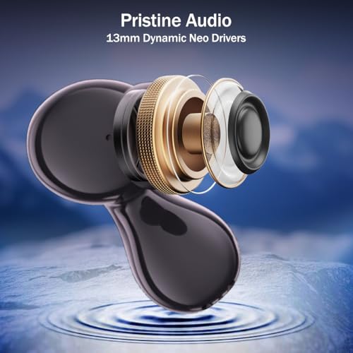 Image of pTron Bassbuds Tango in-Ear TWS Ear Buds w /Custom EQ, 50hrs Playtime, Pristine Sound, Dual Mic, TruTalk ENC Calls, Mobile App,Wireless Bluetooth V6.0,Touch Controls,Type-C Charging, IPX5 (Nexua Black)