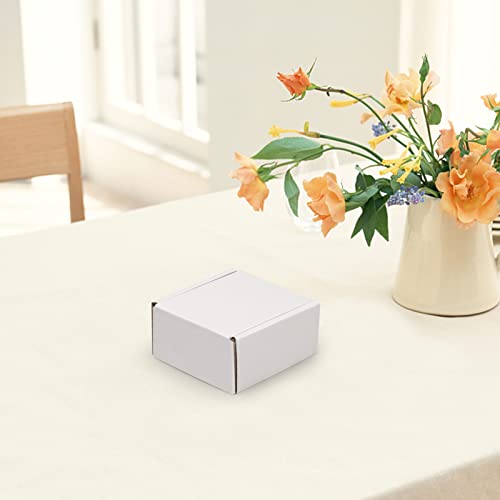 HORLIMER 4x4x2 inches Shipping Boxes Set of 25, White Corrugated Cardboard Box Literature Mailer - Thumbnail 6