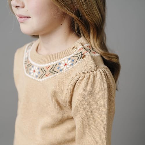Image of Hope & Henry Girls Cable Front Pullover Sweater