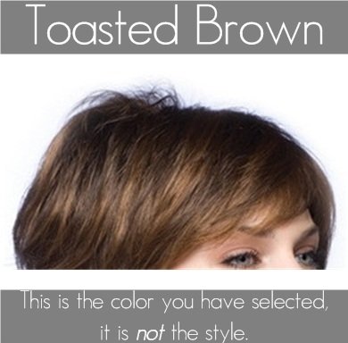 Felicty Wig Color Toasted Brown - Rene of Paris Wigs 10" Long Layers Soft Curls Full Side Bang Synthetic Average Cap Bundle MaxWigs Hairloss Booklet