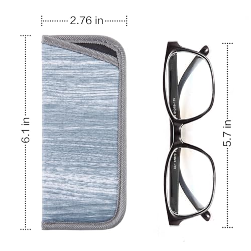 Image of TRIUMPH VISION Reading Glasses Pouch Eyeglass Sleeve Soft Case Slim 3 Pack | Alternative to Bulky Case Lightweight,Neoprene Lined Padded Protect Optical lens Slip in, Cute Pattern Portable for Daily Use
