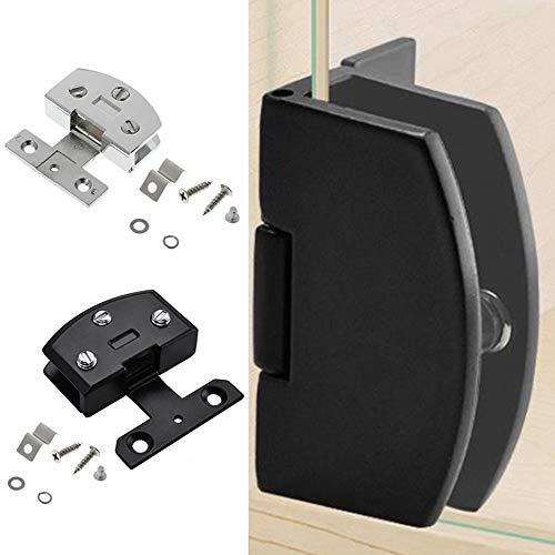 Qiao [4 Pcs]] Cabinet Glass Door Hinge Bathroom Clip Frameless Glass Door Cabinet Display Cabinet Cabinet Clip 90 Degree Hinge (Black) #TOP1