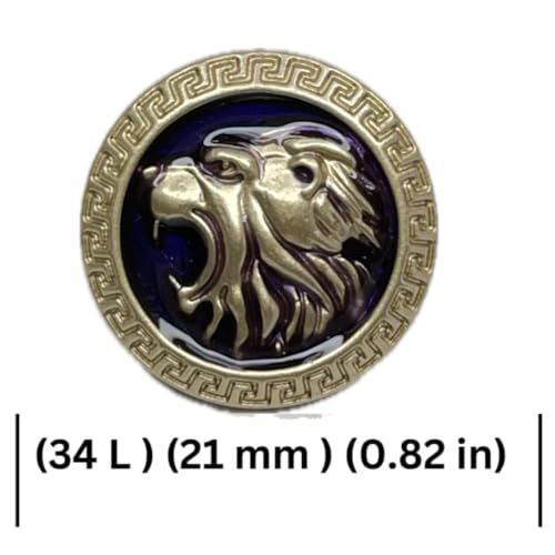 Image of Abs Golden 3D Lion Head Shank Button Embedded Enameled Lucite Round Abs Button for Blazer Suits Coat Bandhgala DIY Art & Crafts (Pack of 8 Small, Purple Lucite)