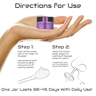 Aquegel Nasal Moisturizer+Lavender (Sleep Easy), 12-Hour Nasal Dryness Relief, Water Based Nose Gel, Oxygen Therapy Nasal Moisturizer, Dry Nose, Nasal Dryness, Nosebleeds, CPAP, Natural Sleep Remedy