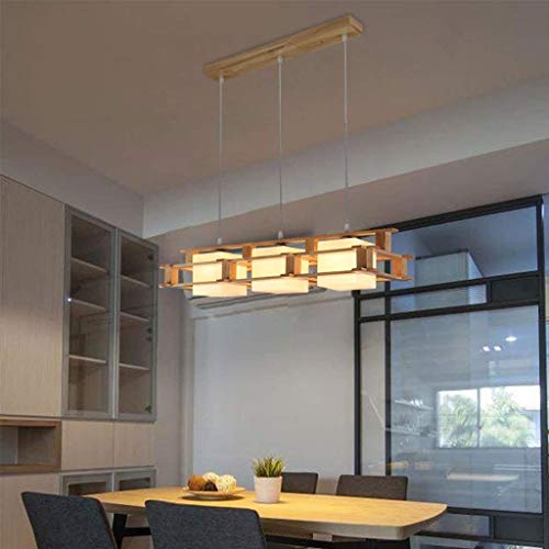 Plafonnier lustre bois massif E27 luminaire nordique salon et chambre